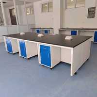 Banco central de estructura de acero de laboratorio de diseño moderno de alta calidad para uso en laboratorio dental de biología de Hospital escolar