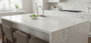 VIETNAM QUARTZ TRAVERTINE WHITE BIG SLAB 20mm Thickness for Hotel Kitchen Bathroom & Vanity <b>Top</b> Use with 3D Model Design - Product Image 2