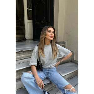 Camiseta de algodón transpirable para mujer con estampado 3D, estilo urbano, ajuste holgado y corto, talla XS - Product Image 3