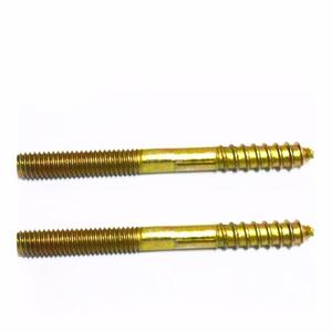 Personalizar acero grado 8,8 amarillo grado <span class=keywords><strong>4</strong></span>,8 <span class=keywords><strong>tornillo</strong></span> de pasador doble extremo roscado tornillos de madera <span class=keywords><strong>1</strong></span>/<span class=keywords><strong>4</strong></span> "Fábrica - Product Image 1