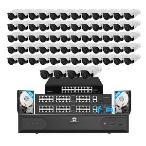 Système de caméra de <span class=keywords><strong>surveillance</strong></span> CCTV étanche GWSECU 64 canaux, disque dur 16 To, 64x 8MP, PoE IP, grand angle, <span class=keywords><strong>application</strong></span> AI, vision nocturne - Product Image 1