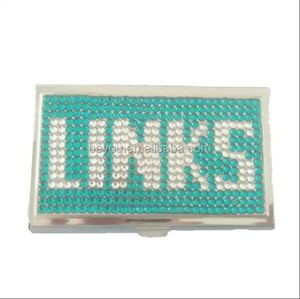 Pesanan kustom dari kotak penyimpan Kartu Bintang Timur casing tempat kartu bisnis Bling berlian imitasi huruf Yunani logam hadiah pesta - Product Image 5