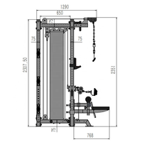 PINJIAN Máquina Multifuncional de Acero de Alta Resistencia con Carga de Placas, Cable Crossover, Máquina Smith, Power Rack y Squat Rack