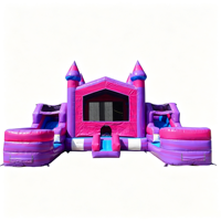 Structure de jeu gonflable et toboggan sur le thème des bonbons pour tous les âges