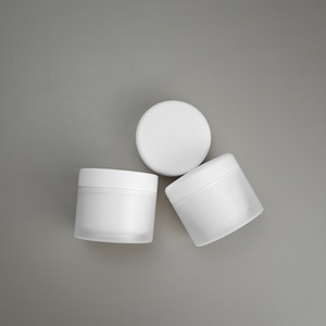 Factory Hot Selling White <b>Plastic</b> <b>Jar</b> 100g Round Lip Scrub <b>Jar</b> for Lotion Cream With Screen Printing - Product Image 2