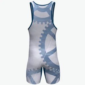 Sublimation Heat Transfer Printing Weightlifting Singlet Wholesale Latest Sublimation Wrestling Singlets Weightlifting Uniform