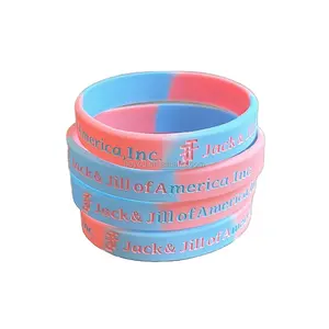 Jack&Jill Greek alphabet sisters Pink Blue Silicone Wristband Women's Gift Bracelet Wristband PVC Sorority Bracelet Silicone Wri