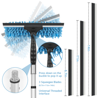 Taille personnalisable détachable pour une utilisation avec une brosse à raclette extensible pour fenêtre