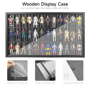 Vitrine en bois pour figurines d'<span class=keywords><strong>action</strong></span> <span class=keywords><strong>de</strong></span> 3,75 pouces, murale, 36 compartiments, adaptée aux figurines d'<span class=keywords><strong>action</strong></span> Marvel - Product Image 3