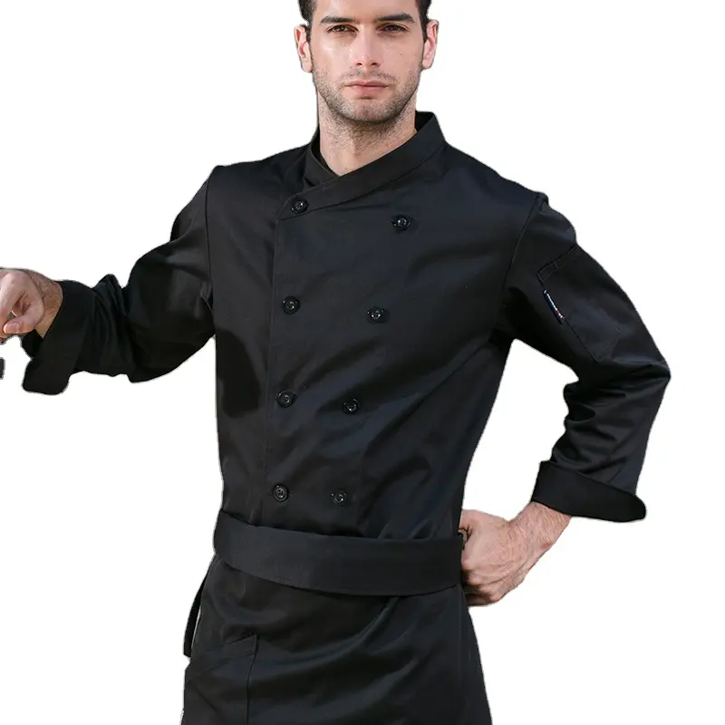 Restoran Seragam Desain Memasak Executive Bahasa Italia Logo Jaket Koki Chef Seragam Pria