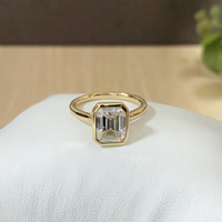 Musterexemplar 14k Echtgold-Ring mit 1,5ct Moissanit im Smaragdschliff, Klassischer Unisex-Stil OEM ODM D/VVS AU585