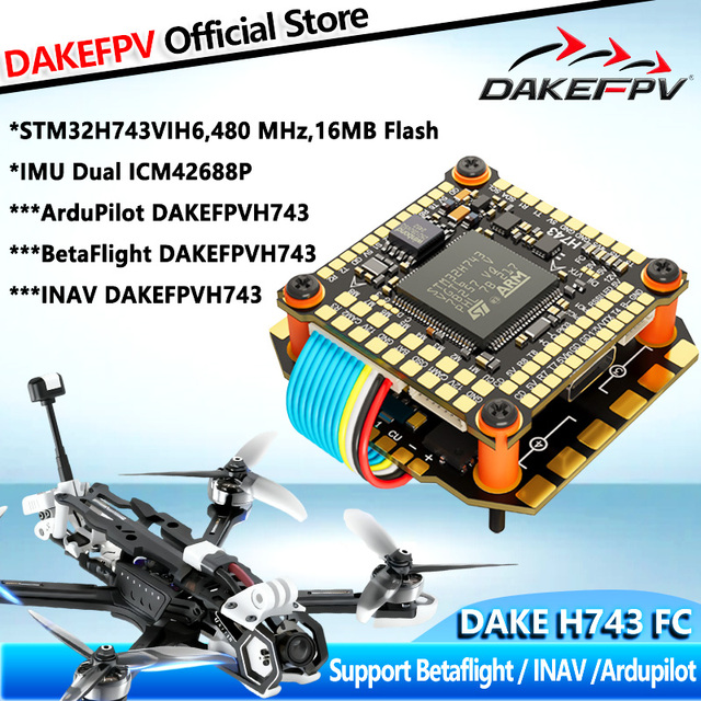 DAKEFPV H743 Flight Controller Support BetaFlight Ardupilot FC H743 Stack 12S 70A 4in1 ESC for 5inch DJI RC FPV Freestyle Drone