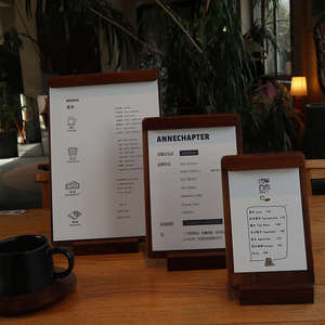 Porte-menu en bois de noyer noir, support en bois massif, panneau d'affichage de prix personnalisé pour les cafés et les salons de thé, format A4 - Product Image 2