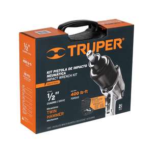 Truper TPN-734H-2K 1/2 'industriale aria impatto chiave Kit con meccanismo a doppio martello e custodia in plastica - Product Image 1