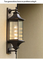 Lampe murale LED solaire moderne extérieure, étanche IP65, avec base en aluminium marron pour villa/cour/entrée municipale