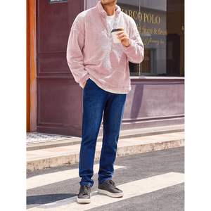 2025 <b>Men's</b> Anti-Wrinkle Fuzzy Sherpa Sweatshirt Long Sleeve Quarter Zip Pullover Winter Fall <b>Fleece</b> Outwear XL 3D Embroidery - Product Image 5