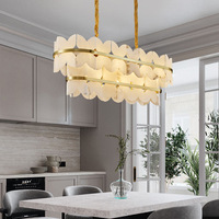 Lámpara de Araña de Latón Natural, Moderna, de Lujo, con Diseño de Autor, Compatible con Corriente Alterna, Altura Ajustable, para Comedor o Bar