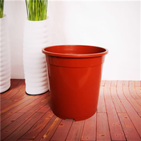 Kit Pot bunga plastik bulat Modern, untuk dekorasi rumah berlapis pembibitan luar ruangan dengan dudukan untuk dekorasi tanaman hijau Desktop