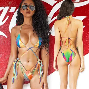 JSN9203833 Swimwear manufacturer print minimal sexy girls swimwear bathing suits for women African g string bikini