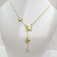 Collier Pendentif Serpent en Argent Sterling 925 Personnalisé avec Zircon, pour Femme, Quotidien, Simple, avec Breloques Fleur et Papillon en Or 18 carats