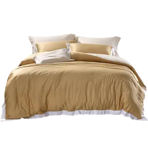 Home use top quality double size bedsheet set bamboo bed sheet set import from china