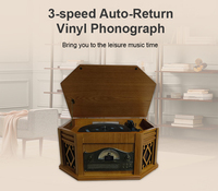 Lecteur de gramophone à l'ancienne avec cassette de CD SD USB sans fil BT disques vinyles rétro platine vinyle lp