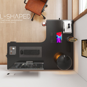 Hot bán văn phòng hình chữ L Máy Trạm màu đen Ergonomic Chiều cao có thể điều chỉnh một động cơ 2 giai đoạn Bàn máy tính chơi Game bàn Đối với trang chủ - Product Image 3