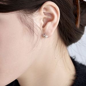 Dylam Personalized Design Trendy S925 <b>Silver</b> Symbol Fresh Water Peal 5A Diamond Zircon Stud <b>Earrings</b> - Product Image 2