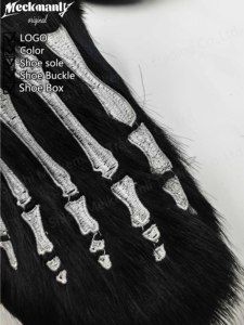 2026 Pantoufles personnalisées en peluche, mules douces en fourrure avec broderie, sandales chaudes et tendance pour homme - Product Image 2