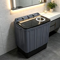 Lave-linge semi-automatique à trois tambours avec programmateur de lavage et minuterie d'essorage, machine à laver portable pour les charges quotidiennes