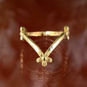 Nouvelle Arrivée Bague en Laiton Plaqué Or 18 carats pour Femme, Motif Floral Bohème Chevron, Bague Fine en Forme de V pour Vente en Gros/OEM/ODM - Product Image 6