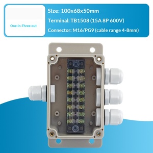 100x68x50mm <b>Waterproof</b> <b>Junction</b> <b>Box</b> One-in-three-out 15A Terminal Block PG9 Cable Gland Enclosure Terminal <b>box</b> - Product Image 2