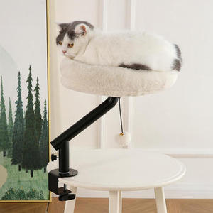 Table Mounted <b>Cat</b> Bed Particle Board Soft Rabbit Fur Cushion Space Saving Pet Shelf for Interaction - Product Image 6