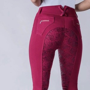Pantaloni da equitazione in Silicone a sedile pieno di cavallo Leggings da equitazione di colore rosa abbigliamento equestre - Product Image 2