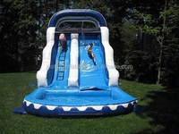 Neue design spaß aufblasbare blau wasser rutsche mit pool für kinder und erwachsene für verkauf