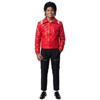 Veste en polyester rouge Jackson pour enfants, costume de cosplay, tenue de danse, performance scénique, garçons, été 2026 avec étiquette