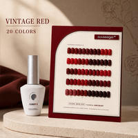 Suuseegel – Kit de vernis gel UV vintage de luxe longue durée, non toxique, couleur unie, 20 couleurs, 15 ml, Rouge Français Icône
