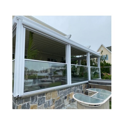 Aluminum Alloy Frame Panoramic Balcony Vertical Motorized Sliding Window Folding Screen Modern Design for Villa Suitable Price