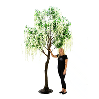 Arbre de glycine en soie 100% fait main, taille et couleurs personnalisées, grand arbre de glycine à fleurs blanches pour la décoration intérieure