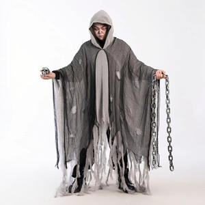 ชุดคลุมซอมบี้ผ้าโพลีเอสเตอร์สำหรับผู้ใหญ่ทุกเพศ สำหรับงานปาร์ตี้ฮาโลวีน 2025 เหมาะสำหรับคอสเพลย์ตัวละครอนิเมะธีมความตาย - Product Image 4