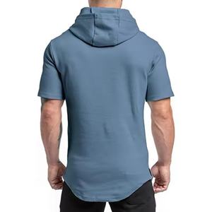 Custom logo Summer Gym Sports Knitted Pull Over Fleece <b>Lined</b> <b>Hoodies</b> for Men - Product Image 3