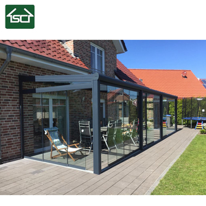 Véranda murale en aluminium avec porte coulissante, jardin d'extérieur, véranda en verre - Product Image 3
