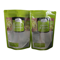 Pochette Doypack en fer blanc avec fermeture zip, impression numérique par gravure, 500g, 16 onces, 1 livre, pour noix et raisins verts, finition brillante