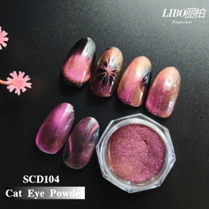 Poudre magnétique verte éclatante effet œil de chat LIBO pour nail art – Collection été - Product Image 5
