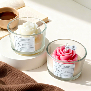 Nuove Candele a Forma di Fiore per San Valentino 2026, Regalo per Donne, Candele di Rose in Vassoio di Vetro, Candela di Lusso a Forma di Rosa in Confezione Regalo Personalizzata - Product Image 6