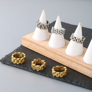 YYN Hip Hop Geometric Style <b>Couple</b> Watch Chain <b>Ring</b> Stainless Steel Unisex 8/9/10mm Simple Design - Product Image 4