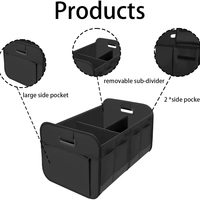 Organisateur de coffre de voiture de luxe, compartiments pliables, design antidérapant, polyester Oxford, adapté aux SUV, minivan, camion