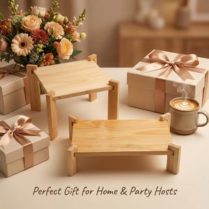 Bandejas de madera personalizadas para postres, bandejas para pasteles de cumpleaños, bandejas de madera maciza para quesos y delicatessen. - Product Image 3