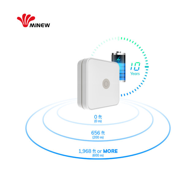 Minew IoT Devices Ultra-Long Range Uwb Beacons Rtls AoA Locators Ip67 Nrf52832 Nrf52810 Beacon AoA Ble Ibeacon