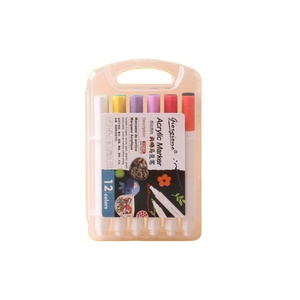 Set di Pennarelli Artistici Giorgione 12 Colori ad Asciugatura Rapida, Penne Acriliche Lavabili <span class=keywords><strong>per</strong></span> Bambini e Pittura Fai-da-Te - Product Image 1
